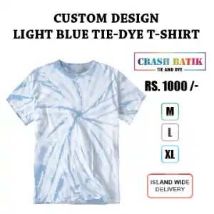 Custom Design Light Blue Tie-Dye T-Shirt Online in Sri Lanka