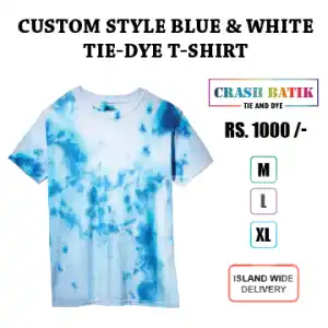 Custom Style Blue and white Tie-Dye T-Shirt
