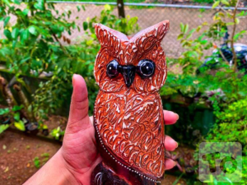  Wood Owl Statue set 3 type of sizes Animal Sculpture Ornament, Hand Craft Home Accessories