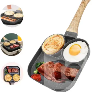 Aluminum Egg Frying Pan 2-hole Non-stick Easy To Clean Cookware Kitchen Supplies